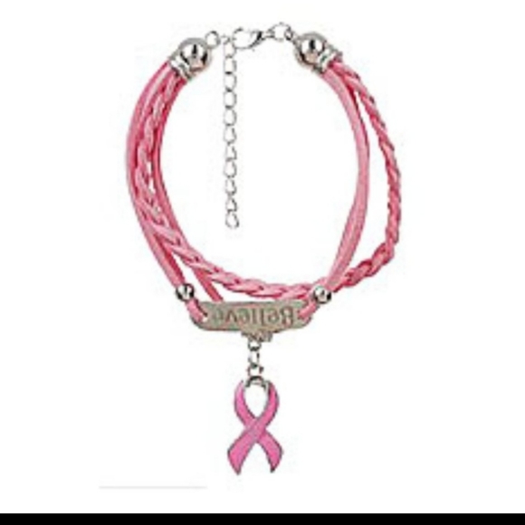 Charm Bracelet Breast Cancer Ribbon w/box - Picture 3 of 5